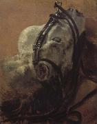 Adolph von Menzel Euine Study,Recumbent Head in Harness Sweden oil painting reproduction